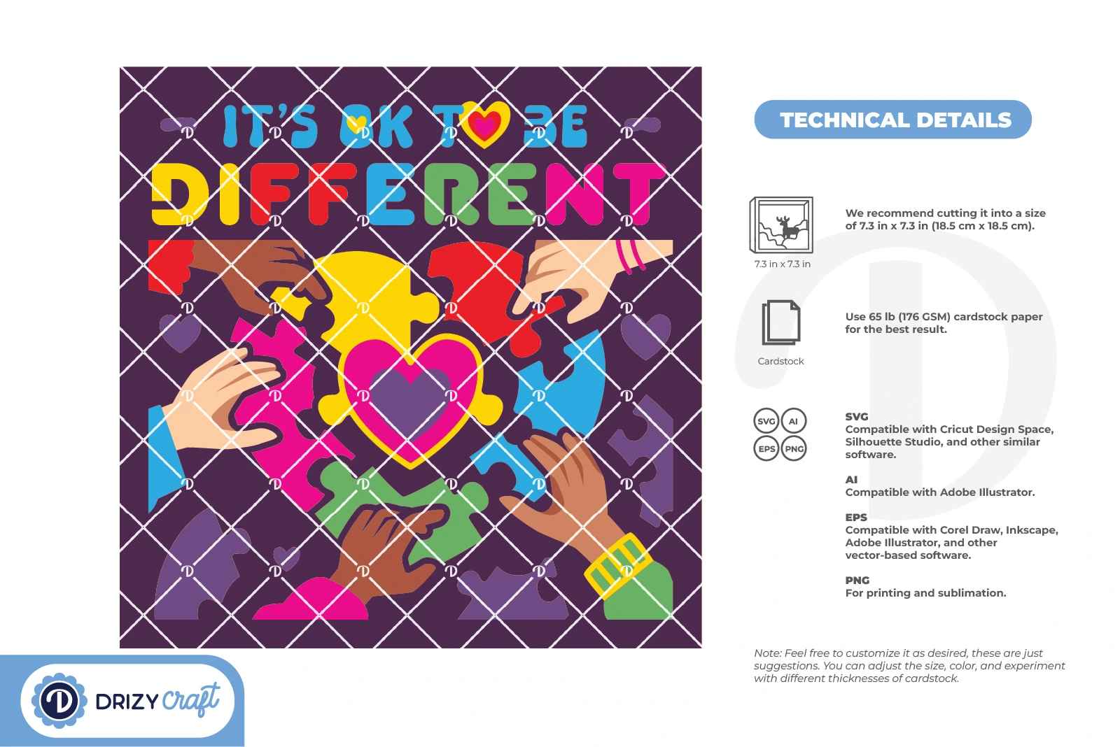 World Autism Awareness Day 3D Shadow Box - It's Ok to Be Different 3D ...